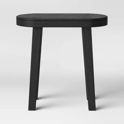 Woodland Carved Wood Accent Table - Black - Threshold 4 Woodland Carved Wood Accent Table - Black - Threshold - Image 4