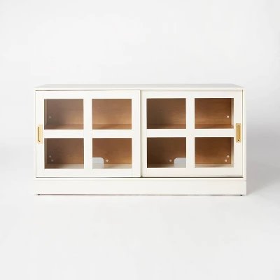 Promontory Sliding Glass TV Stand - Threshold™ Designed With Studio McGee 2 Promontory Sliding Glass TV Stand - Threshold™ Designed With Studio McGee - Image 2