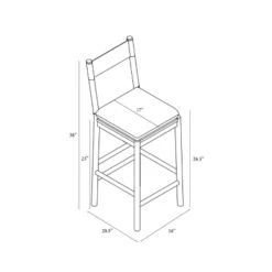 Emery Wood Counter Height Barstool With Upholstered Seat And Sling Back Natural - Threshold™ Designed With Studio McGee -Threshold Furniture Outlet GUEST 195f58ad 8370 4b07 a2c7 caa1f841e5e6