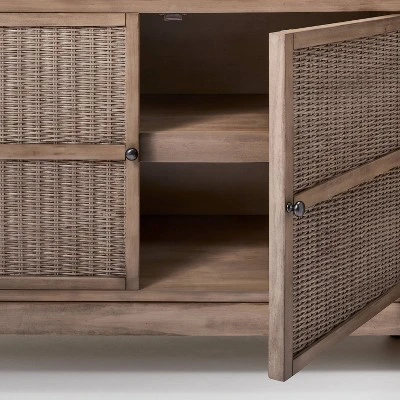 Brandeis Woven TV Stand For TVs Up To 60" Brown - Threshold™ Designed With Studio McGee 3 Brandeis Woven TV Stand For TVs Up To 60" Brown - Threshold™ Designed With Studio McGee - Image 3