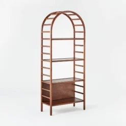 72" Holladay Curved Wooden Bookcase - Threshold™ Designed With Studio McGee -Threshold Furniture Outlet GUEST 245145c7 43e9 43cb 9096 d7c8d5f6dc83