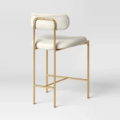 Orion Luxe Backed Counter Height Barstool With Brass Legs Gray Velvet - Threshold™ -Threshold Furniture Outlet GUEST 33b10d11 4ac6 416d b941 181159cfc112