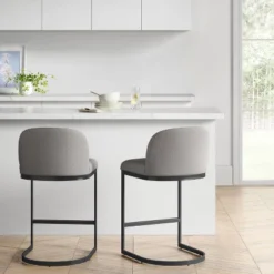 2pk Jules Cantilever Armless Upholstered Counter Height Barstool - Thresholdâ˘
