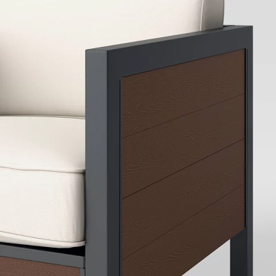 Bryant 2pk Faux Wood Patio Club Chairs - Gray/Natural - Threshold™ 3 Bryant 2pk Faux Wood Patio Club Chairs - Gray/Natural - Threshold™ - Image 3