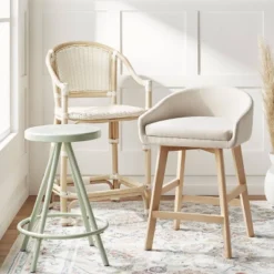 Parksley Rattan And Woven Counter Height Barstool White - Threshold™ -Threshold Furniture Outlet GUEST 51f30ece 4c8b 4fcf 8461 e948b9e3ffda