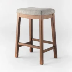 Candor Wood And Upholstered Saddle Counter Height Barstool - Threshold™ -Threshold Furniture Outlet GUEST 5b16e3f6 659a 452c 94c6 c37d9de19550