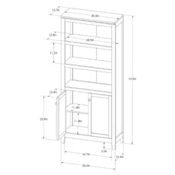 72" Carson 5 Shelf Bookcase With Doors - Threshold™ -Threshold Furniture Outlet GUEST 5fdf42c1 8555 4b08 bc20 610b4dd9a0ed