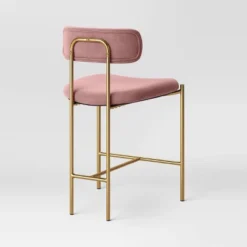Orion Luxe Backed Counter Height Barstool With Brass Legs Blush Velvet - Threshold™ -Threshold Furniture Outlet GUEST 6fae67b2 b02e 4960 846e d794af26c1cf