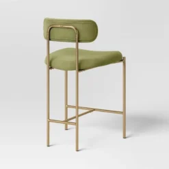 Orion Luxe Backed Counter Height Barstool With Brass Legs Olive Green Velvet - Threshold™ -Threshold Furniture Outlet GUEST 7e783766 9223 4da7 9627 10de0ab7294f