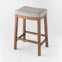 Candor Wood And Upholstered Saddle Counter Height Barstool - Threshold™ -Threshold Furniture Outlet GUEST 80c1f2de 5ac5 48a3 9160 9e552e51230e