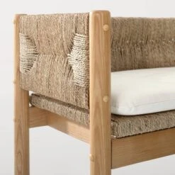 Elden Wood Bench With Woven Back And Loose Cushion Seat - Threshold™ Designed With Studio McGee -Threshold Furniture Outlet GUEST 80c860d6 fb10 4439 978d 5bcb29b2d57b