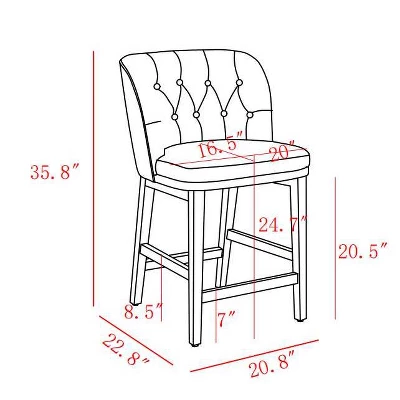 Winfall Tufted Barrel Counter Height Barstool Linen - Threshold™ 6 Winfall Tufted Barrel Counter Height Barstool Linen - Threshold™ - Image 6