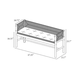Elden Wood Bench With Woven Back And Loose Cushion Seat - Threshold™ Designed With Studio McGee -Threshold Furniture Outlet GUEST 8f053347 15e4 4064 81c1 72a38bf0a4d6
