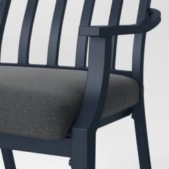 2pc Fairmont Stationary Outdoor Patio Dining Chairs Arm Chairs Black - Threshold™ -Threshold Furniture Outlet GUEST 93b3d878 5c10 4c28 a687 063fbcfa7688