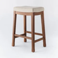 Candor Wood And Upholstered Saddle Counter Height Barstool - Threshold™ -Threshold Furniture Outlet GUEST 9752c844 5eab 4428 9bc4 84b07e39c310