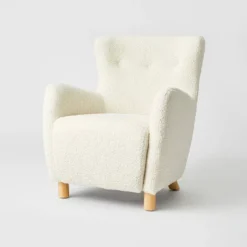 Kessler Wingback Faux Sherling Accent Chair Cream - Threshold™ Designed With Studio McGee 13 Kessler Wingback Faux Sherling Accent Chair Cream - Threshold™ Designed With Studio McGee -Threshold Furniture Outlet GUEST a09f34e6 88c9 4d02 ba31 f262090269f8