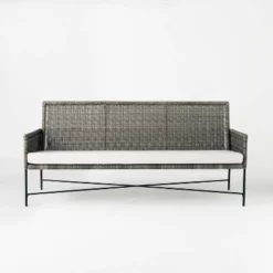 Wicker & Metal X Frame Patio Sofa - Gray - Threshold™ Designed With Studio McGee -Threshold Furniture Outlet GUEST cc70c42f 8a55 439d 94fa 2f1b97698daa