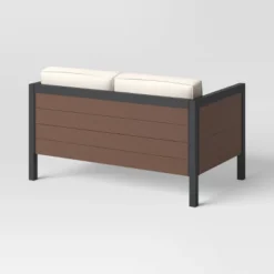 Bryant 2pc Faux Wood Patio Loveseat & Coffee Table - Gray/Natural - Threshold™ -Threshold Furniture Outlet GUEST e7ed45fd b978 4207 ae3a e5295e23db39