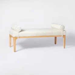 Randolph Bench With Bolster Pillows Linen - Threshold™ Designed With Studio McGee -Threshold Furniture Outlet GUEST ebdd4b7b 6e57 423c 908a 14e05a7f5b15