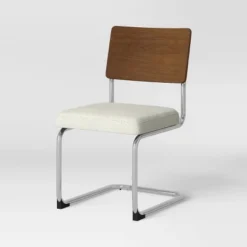 2pk Cecilton Chrome Cantilever Dining Chairs Cream Boucle - Threshold™ 9 2pk Cecilton Chrome Cantilever Dining Chairs Cream Boucle - Threshold™ -Threshold Furniture Outlet GUEST f467ac82 933d 40fb b02c 63edbb24066f